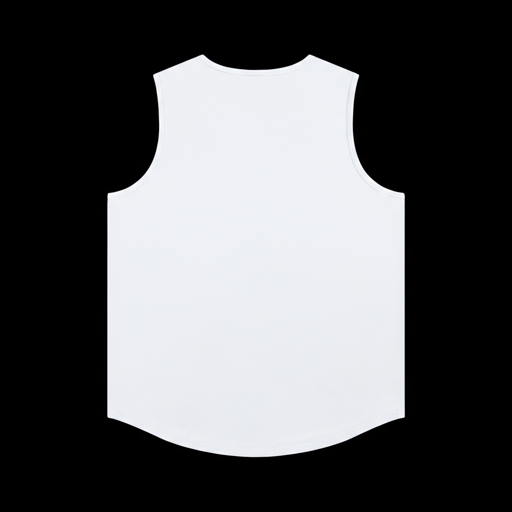 White sleeveless shirt on a white background